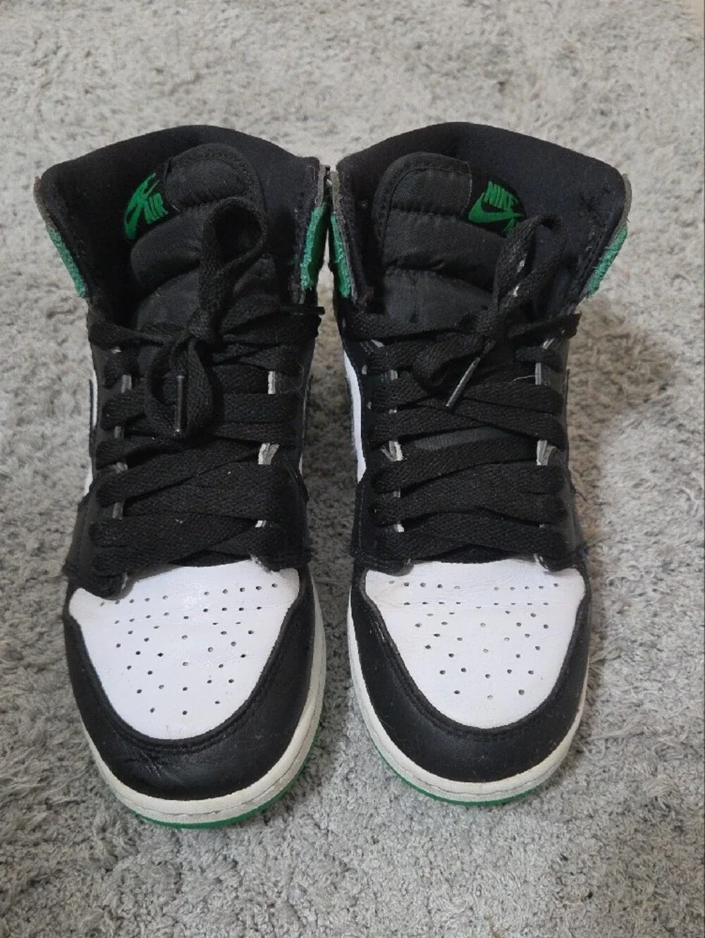 Nike Kids' High-Top Sneakers in Black, White, Green